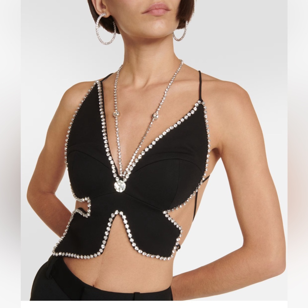 AREA Crystal Embellished Top